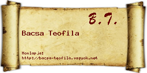Bacsa Teofila névjegykártya